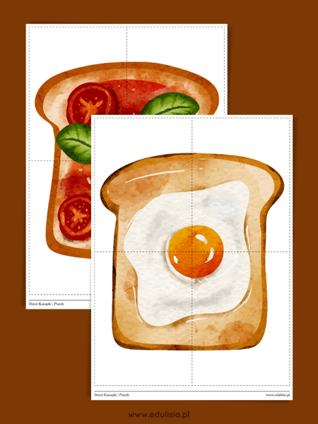 Kanapka tost chleb - puzzle dla dzieci do druku