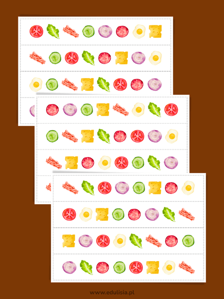 Układanka jedzenie kanapka dla dzieci do druku