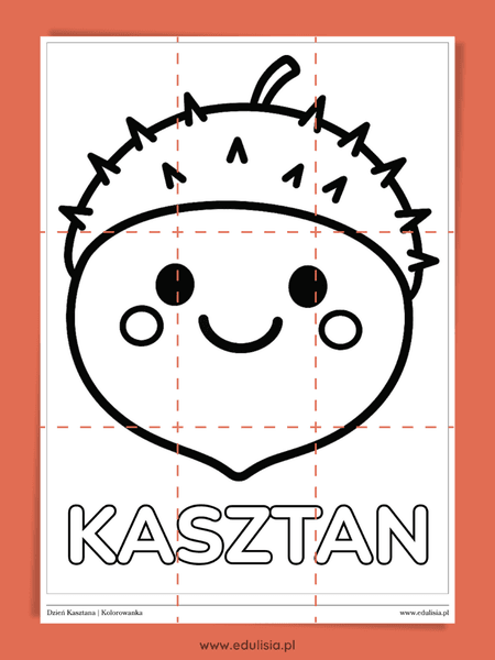 Dzień Kasztana - kolorowanka 