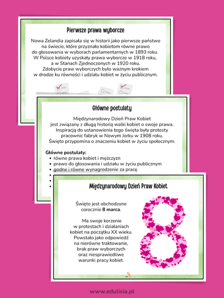 międzynarodowy dzień kobiet - walka o prawa kobiet - gazetka szkolna