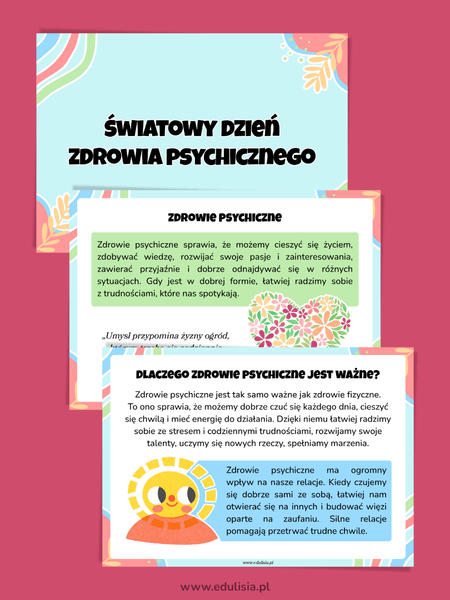 Dzień Zdrowia Psychicznego gazetka szkolna do pobrania