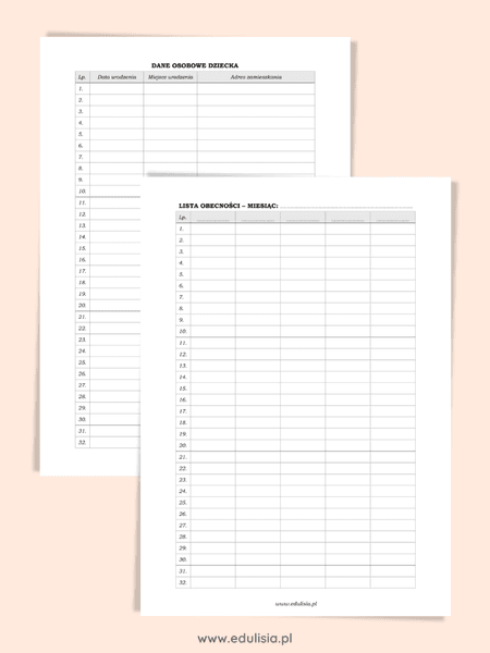 Dziennik grupowy do druku, wzory wpisów do pobrania - żłobek, przedszkole