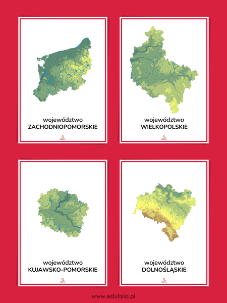 Mapa fizyczna Polski - plansze edukacyjne