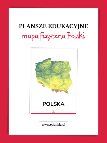 Mapa fizyczna Polski - plansze edukacyjne