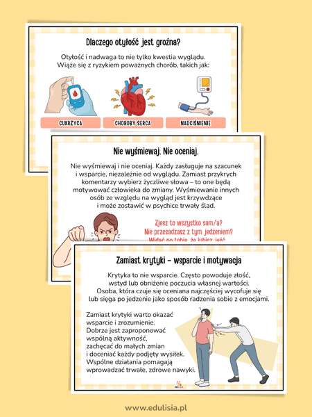 otyłość i motywacja do zdrowego stylu życia - gazetka szkolna do druku