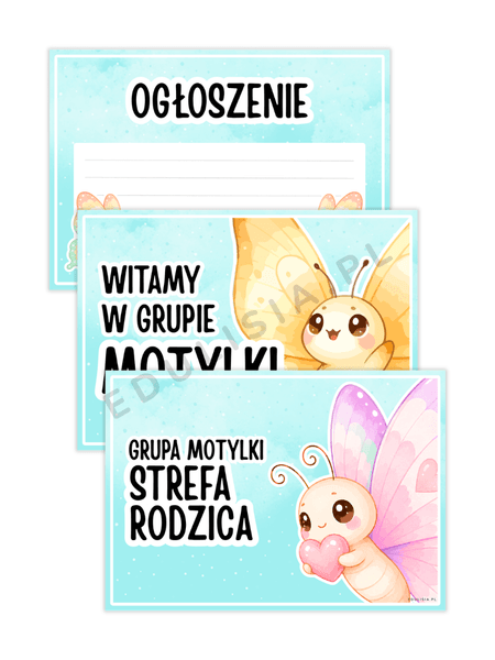 grupa motylki - witamy w grupie motylki plakaty