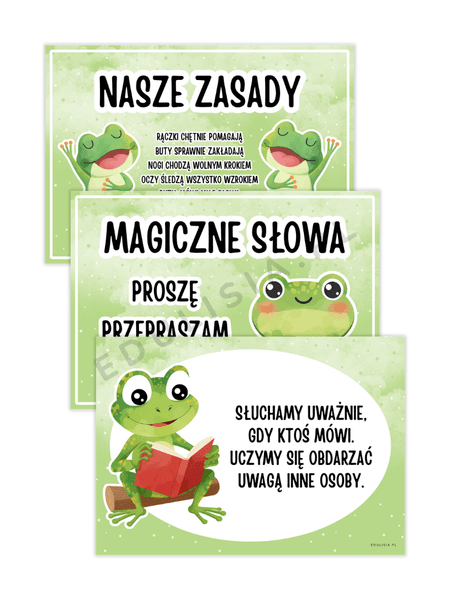 grupa żabki dekoracje do sali do druku