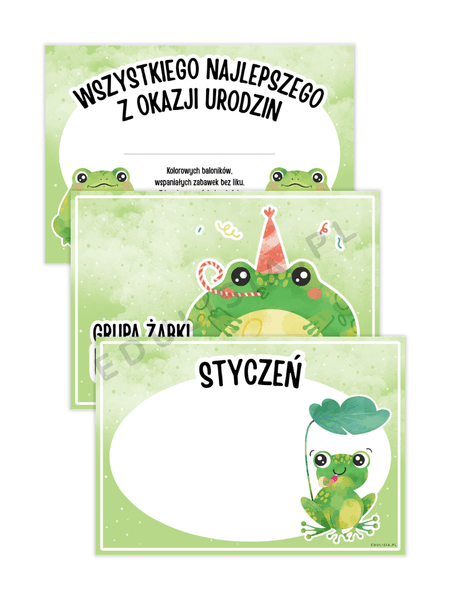 grupa żabki dyplom na urodziny do druku