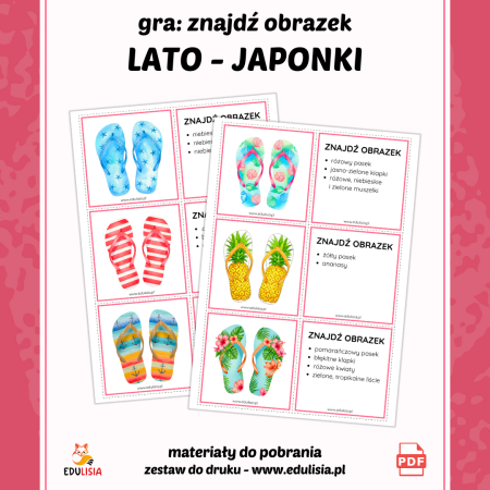 znajdź obrazek gra na spostrzegawczość dla dzieci na lato i wakacje