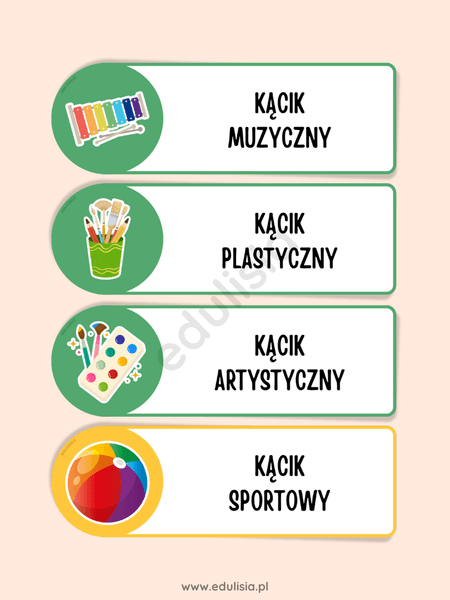 Kąciki tematyczne żłobek przedszkole do druku