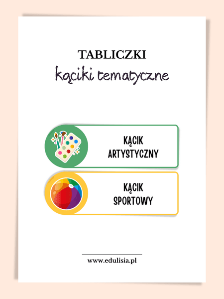 Kąciki tematyczne - tabliczki