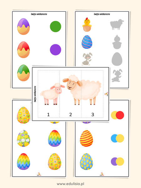 wielkanoc pisanki proste karty pracy do druku