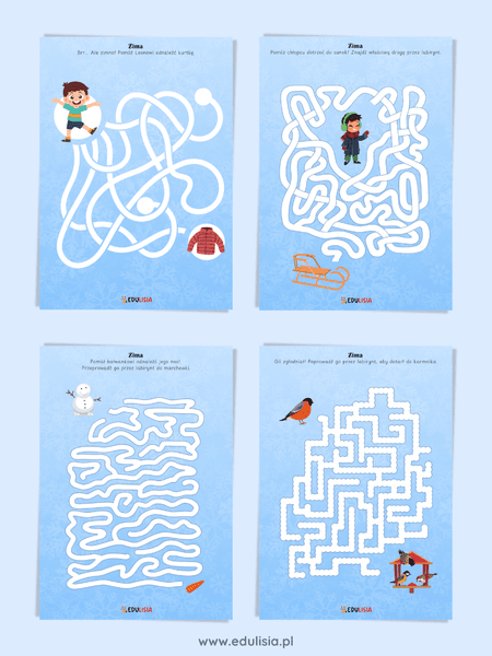 Zima - karty pracy - zestaw przedszkole