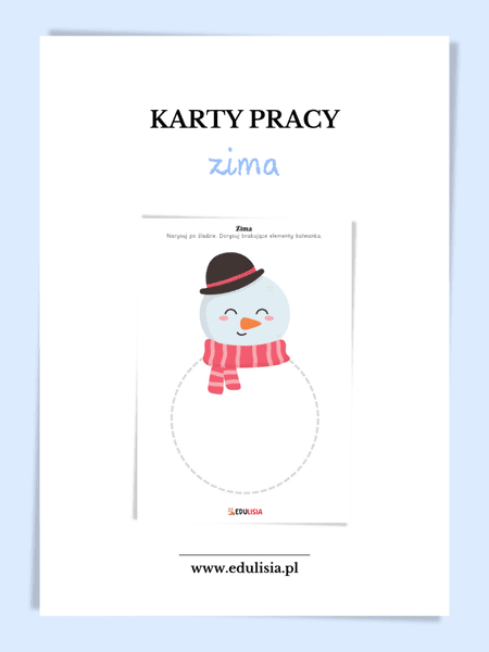 Zima - karty pracy - zestaw żłobek