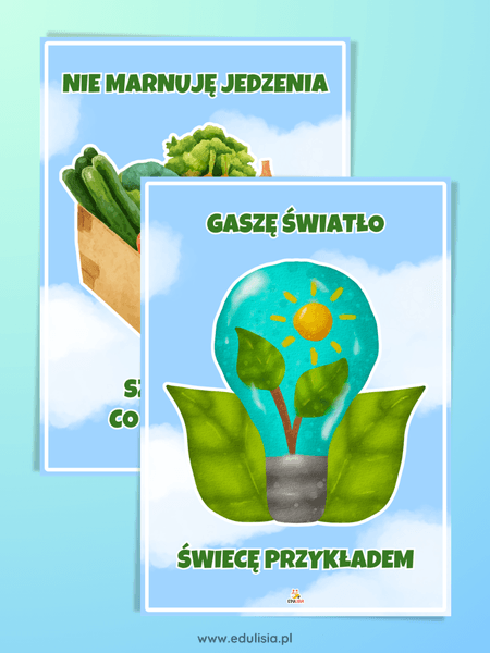 Ekologia dla dzieci - obrazki z zasadami do druku