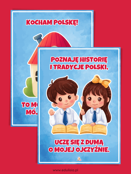 Poznaję historię i tradycje Polski uczę się z dumą o mojej ojczyźnie plansze edukacyjne patriotyzm przedszkole szkoła żłobek