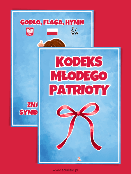 Kodeks młodego patrioty godło flaga hymn Polski plansze edukacyjne symbole narodowe przedszkole szkoła edukacja patriotyczna