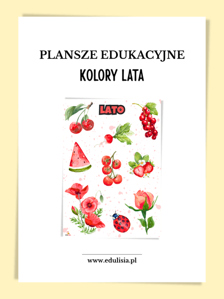 nauka kolorów lato plansze edukacyjne do druku