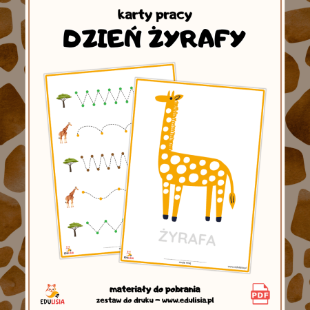dzień żyrafy ćwiczenia grafomotoryczne do druku