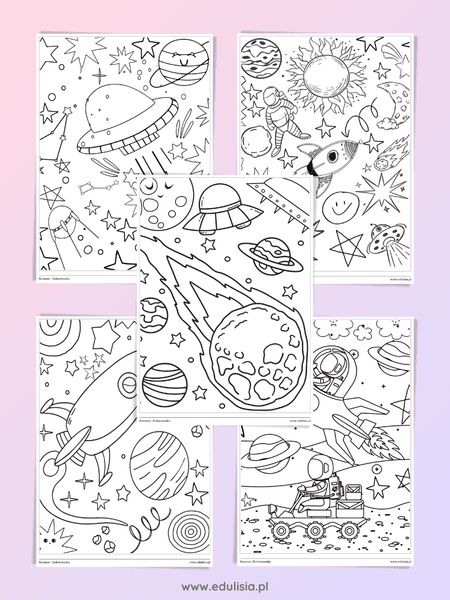 Kosmos - kolorowanki (A4)