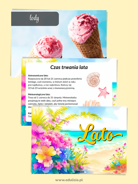 Kolorowe plansze edukacyjne o lecie pdf do druku