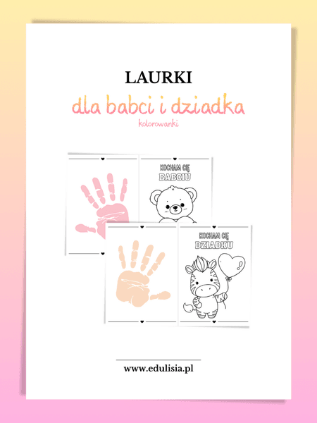 Laurki dla babci i dziadka - kolorowanki