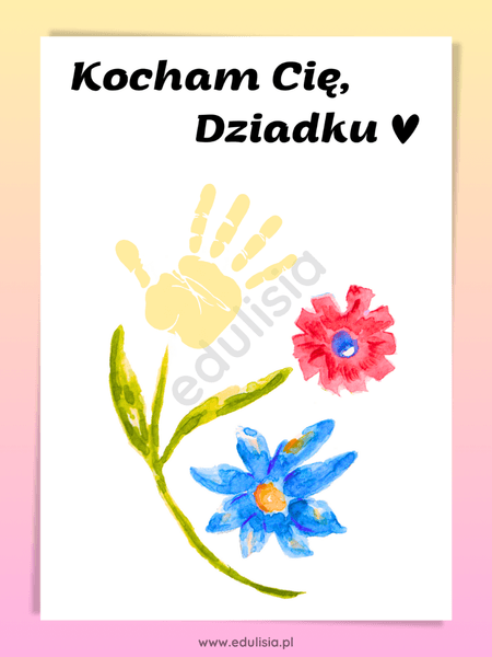 laurka dla babci odbijanie rączki dziecka do pobrania