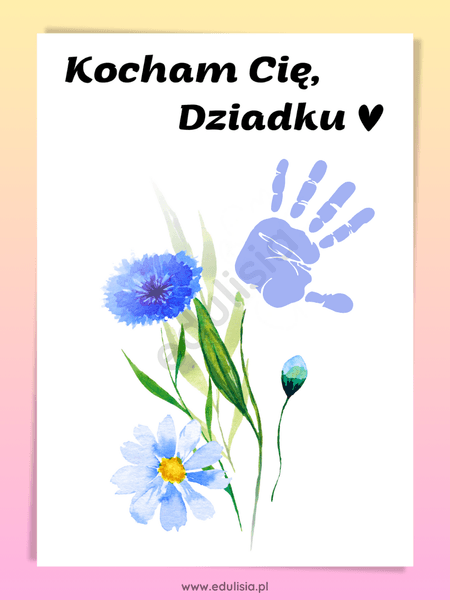 Dzień Babci i Dziadka - laurki z odciskiem dłoni