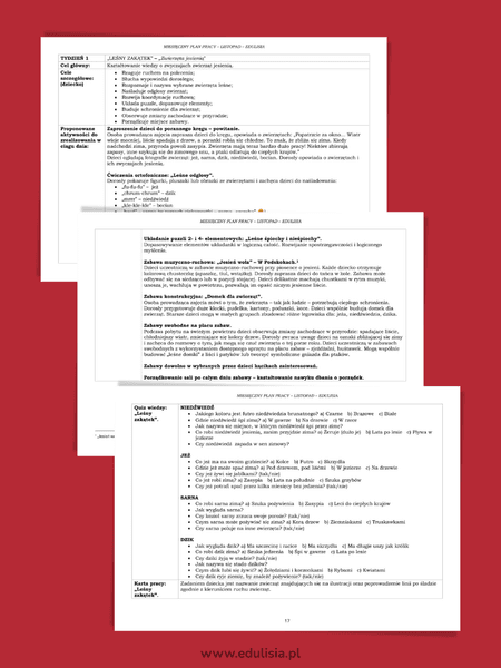 scenariusz zajęć zwierzęta jesienią 