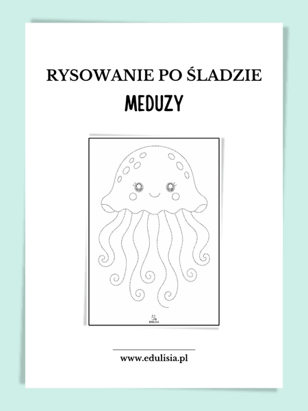 Meduzy - karty pracy - rysowanie po śladzie