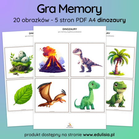 Dinozaury - Gra: Memory