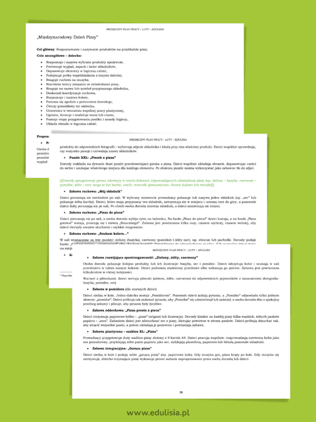 dzień pizzy - scenariusz zajęć do żłobka i przedszkola, pomysły na zabawy dla dzieci 