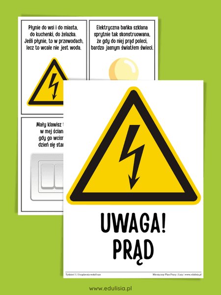 prąd elektryczny scenariusz zajęć do żłobka i przedszkola - obrazki do druku