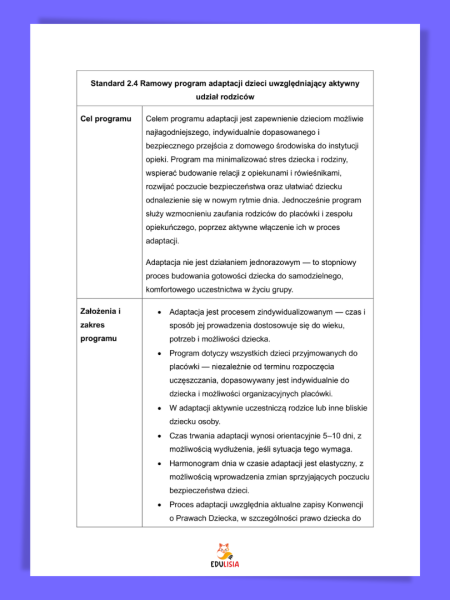 Ramowy program adaptacji dzieci do żłobka – gotowy dokument PDF do edycji, zgodny z nowym standardem