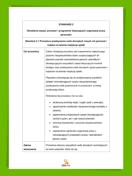 Wzory dokumentów do wdrożenia standardów opieki 2026 | Żłobek, klub dziecięcy, opiekun dzienny PDF