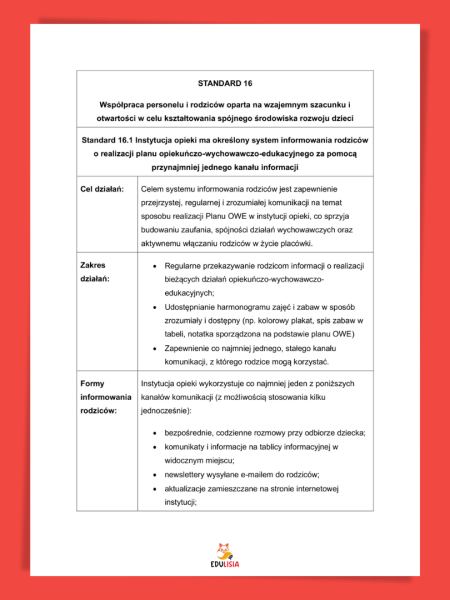 System informowania rodziców – gotowy wzór zgodny z nowymi standardami opieki od 2026 r.