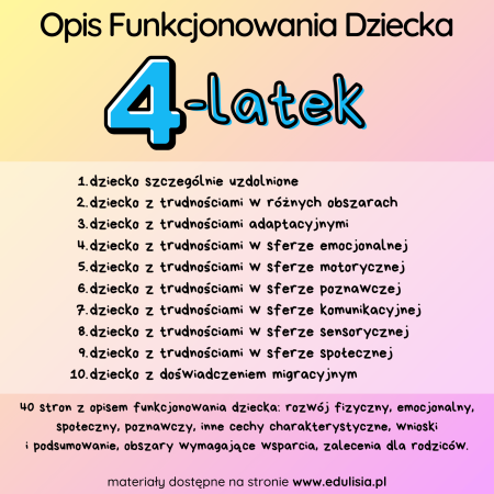 Opinia Opis o Dziecku w Przedszkolu Wzór do edycji