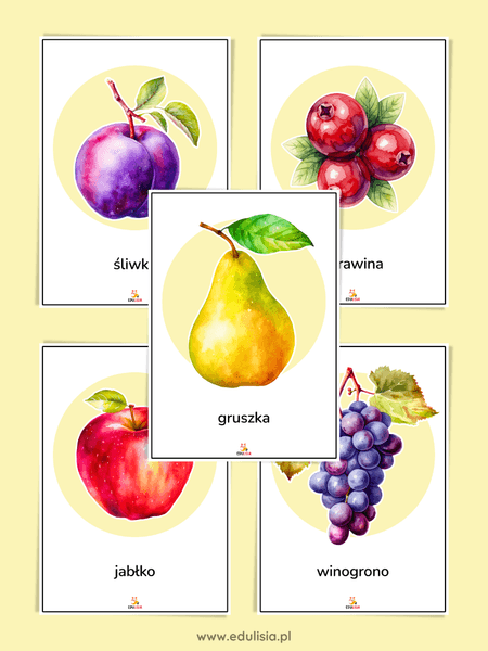 jesienne owoce plansze dydaktyczne pdf do druku 