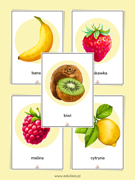 Owoce - plansze edukacyjne