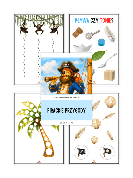 Zabawy z piratami w przedszkolu i żłobku - zestaw do druku