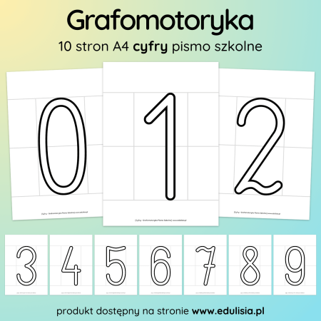 Cyfry - Grafomotoryka Pismo Szkolne