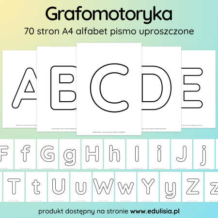 Alfabet - Grafomotoryka Pismo Uproszczone