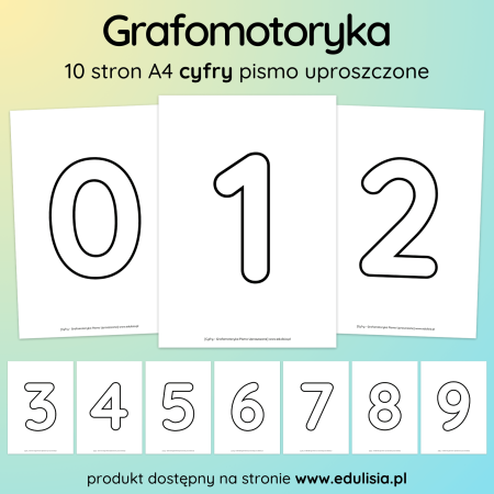 Cyfry - Grafomotoryka Pismo Uproszczone