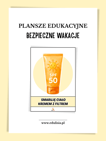 Bezpieczne wakacje plansze edukacyjne dla przedszkola