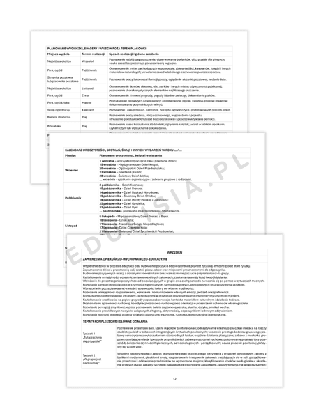 roczny plan pracy dydaktyczno-wychowawczej w przedszkolu