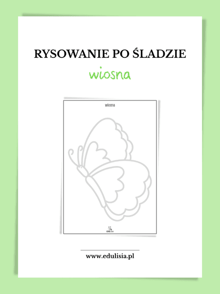 Wiosna - karty pracy - rysowanie po śladzie
