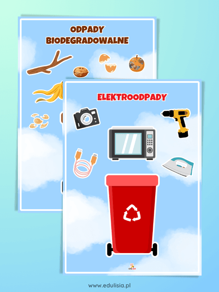 plansze edukacyjne - segregacja śmieci i recykling dla dzieci
