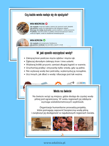 oszczędzanie wody gazetka szkolna plansze edukacyjne do druku
