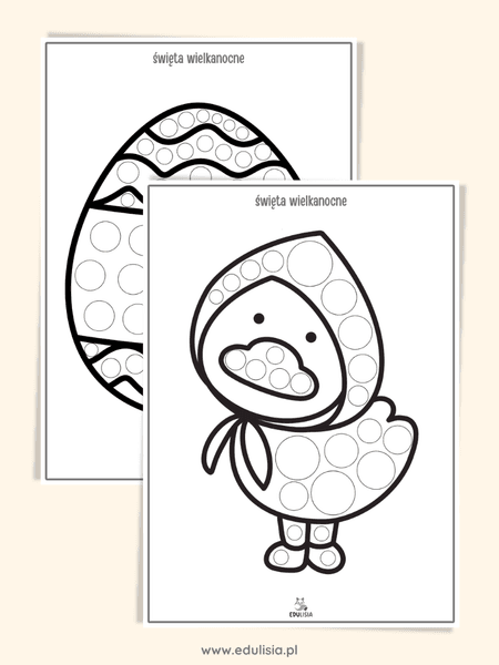 Święta wielkanocne - karty pracy - wyklejanki
