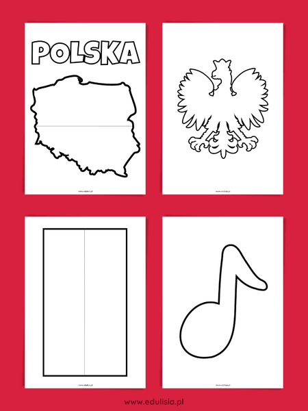 symbole narodowe Polski kolorowanki do druku 